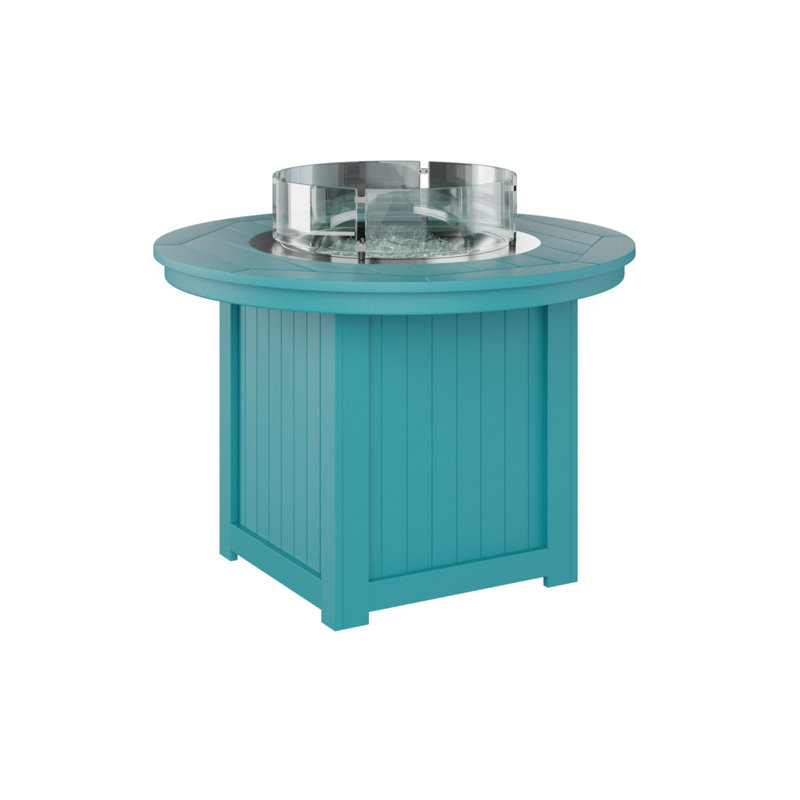 Berlin Gardens Donoma 44″ Round Dining Fire Pit Table, Aruba Blue