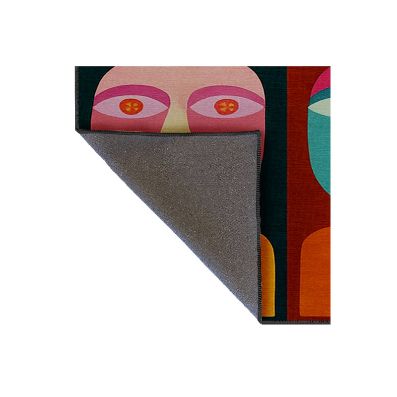 Tapis tissé à motif abstrait rouge Mosso, 3 pi 3 po x 9 pi 10 po