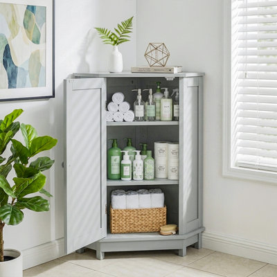 Armoire d'angle avec tablettes réglables