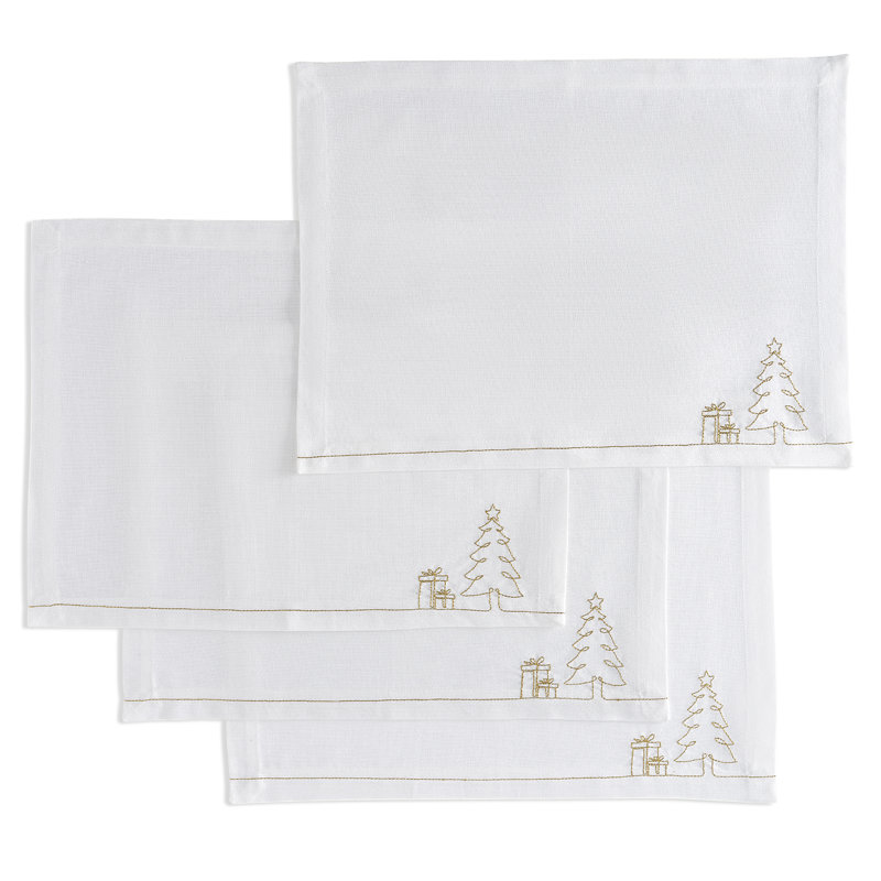 100% Pure Linen Placemats -Christmas Stitch