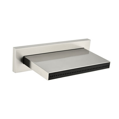 Robinet de baignoire en acier inoxydable - bec de remplissage de baignoire en cascade, fixation murale, lavabo de salle de bain, nickel brossé, débit élevé