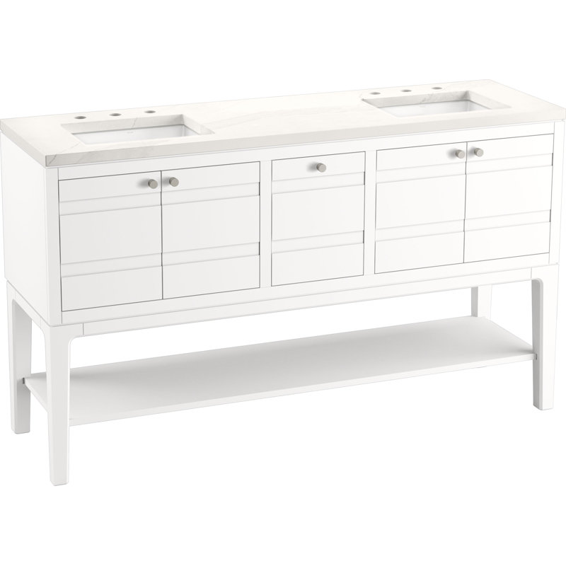 Helst 60-In Bathroom Vanity Set, White