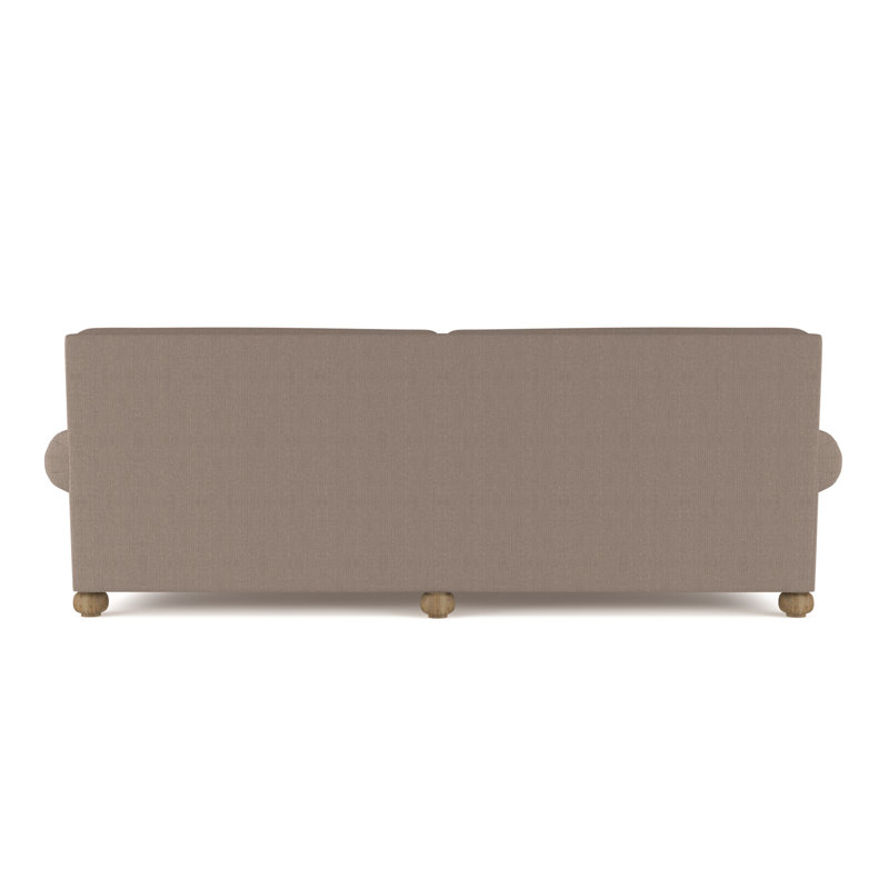 Leroy Rolled Panel-Arm Daybed with Bun Feet, Vintage Leather Blanc, Natural
