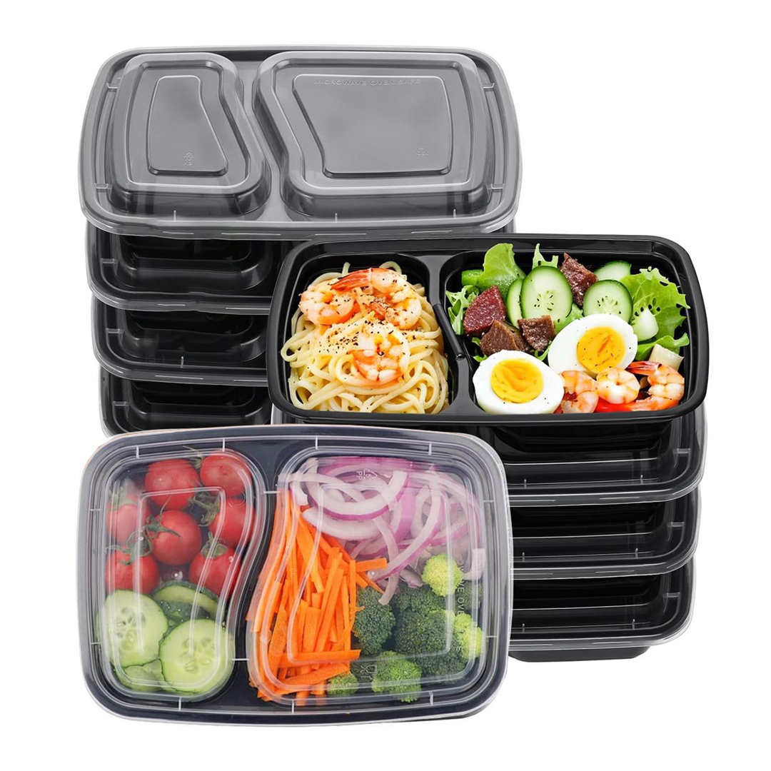 32oz Meal Prep Containers Reusable 2 Compartment Food Storage Pack Of 30