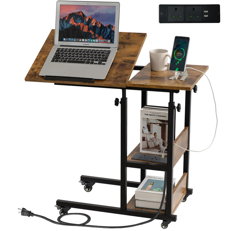 80cm W Metal Bedside Table