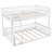 Full XL over Queen Bunk Bed with Ladder and Guardrails, White