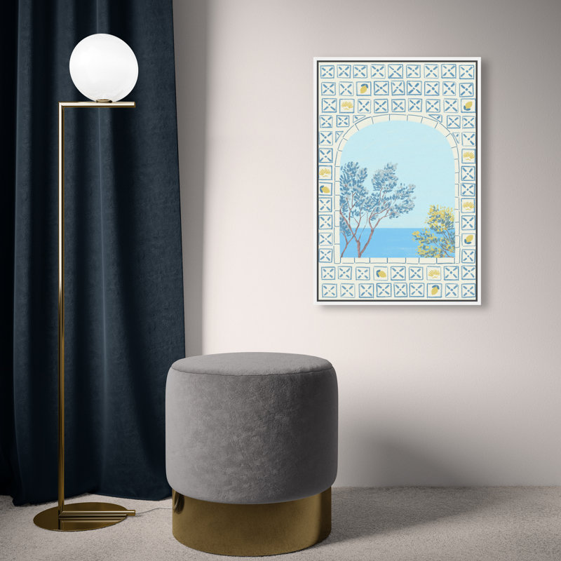 Mediterranean Window Print by Oliver Gal, 16"H x 11"W, White Floater Frame