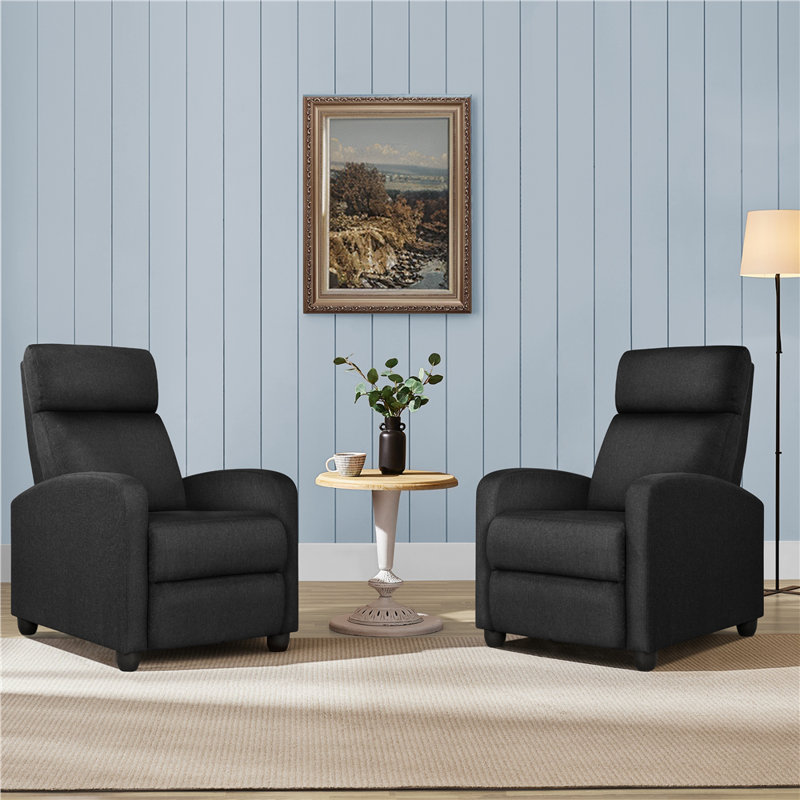 Mcghee 27" Wide Recliners, Black Polyester