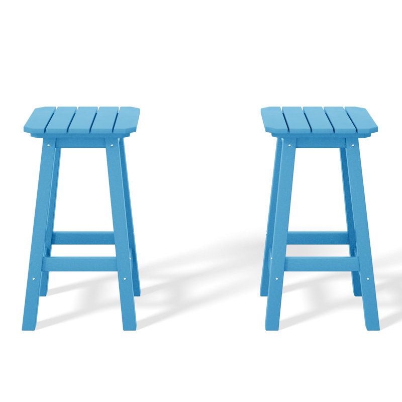 Tabouret de comptoir carré 24 po Laguna, Bleu