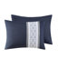 Couette 8 pièces King - Bordure marine brodée, style transitionnel, taille et design