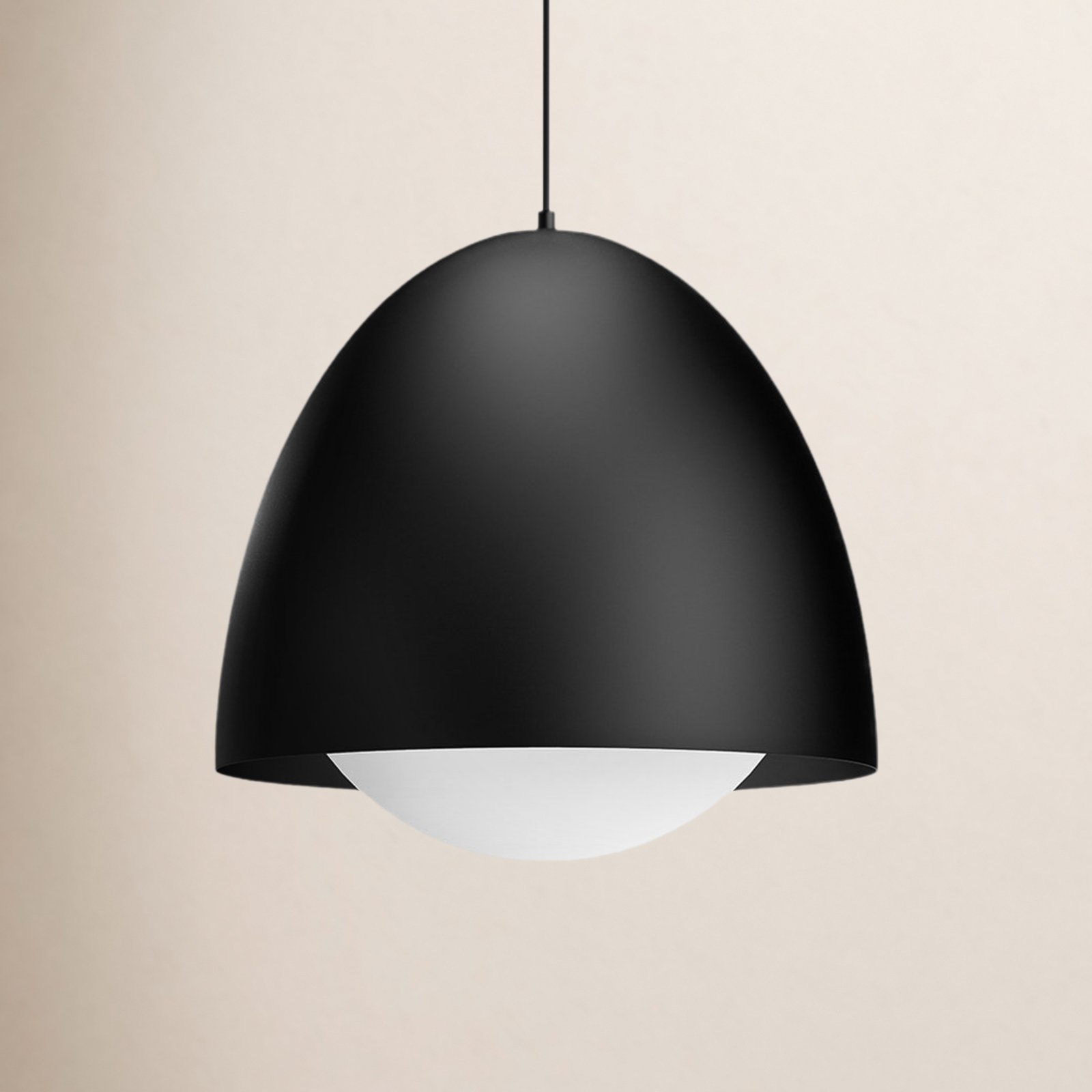Torten Single Light Glass Steel Pendant, 96.13" H x 20" W x 20" D, Matte Black