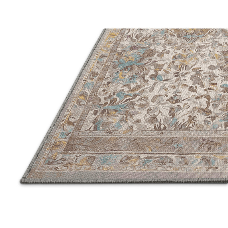 Tapis gris lavable à la machine, Rectangle 7 pi x 10 pi