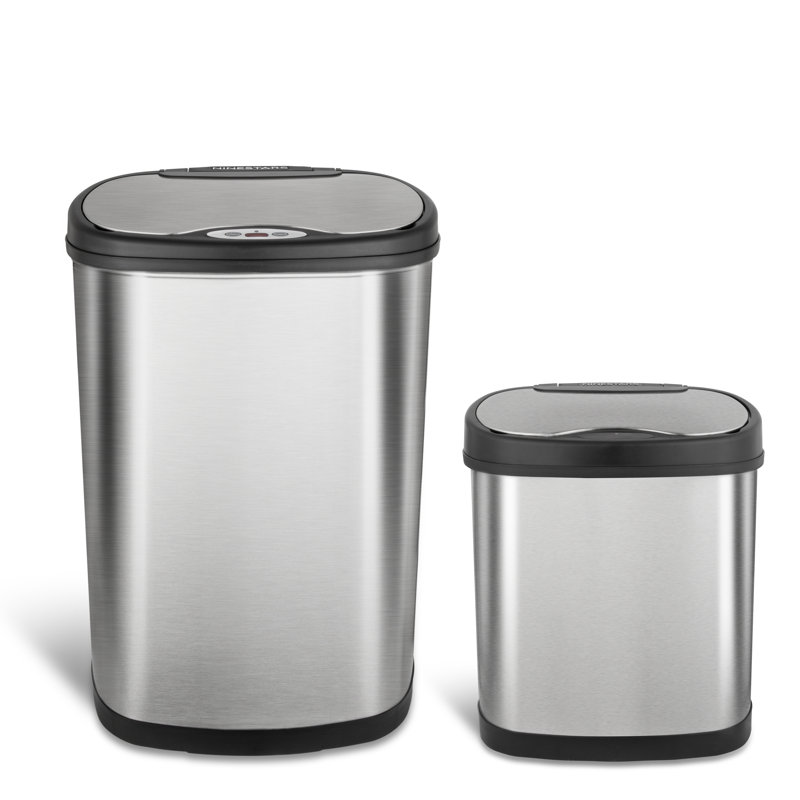 Nine Stars Steel Open Kitchen Trash Can - 13.2 Gallons