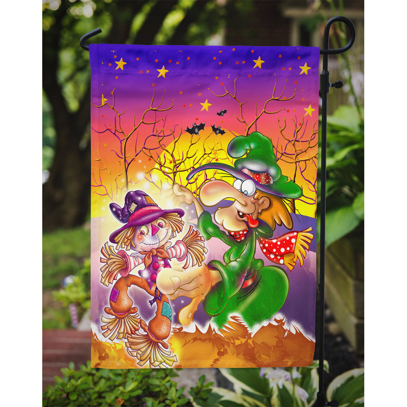 Drapeau de jardin à 2 côtés à épouvantails voodoo voodoo, H 15 po x l 11 po