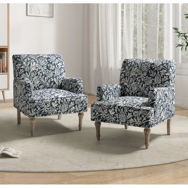 Fauteuil d'appoint Anacelis, Mélange de polyester bleu marine