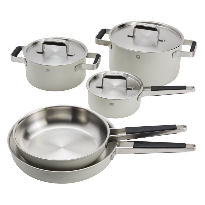 ZWILLING Pure 8-Pc Stainless Steel Cookware Set, Ivory, Ivory-White
