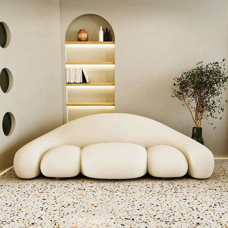 Light Luxury Simple Off-white Sofa, 29.53" H x 82.68" W x 35.43" D