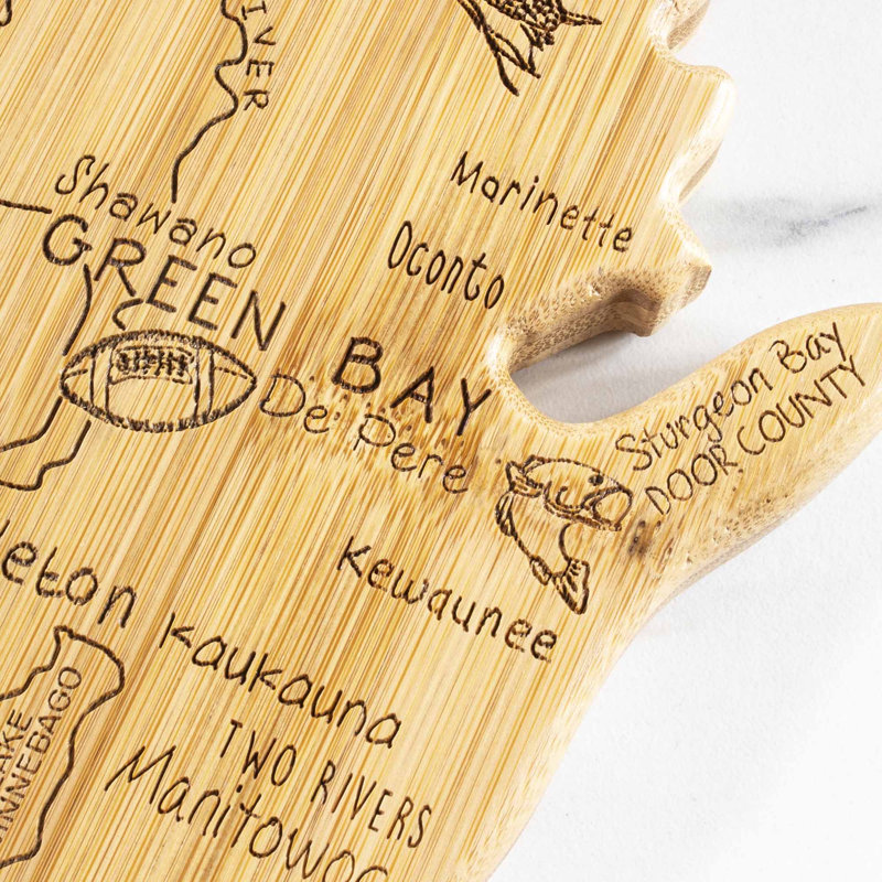 Totally Bamboo State Destination Series Bamboo Wisconsin Cutting Board