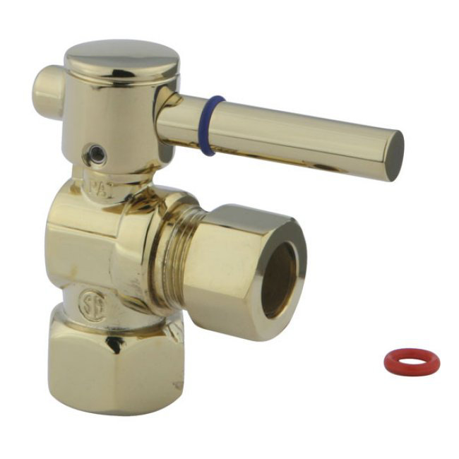 Kingston Brass Fauceture 1/2-Inch FIP x 1/2-Inch OD Comp Quarter-Turn Angle Stop Valve