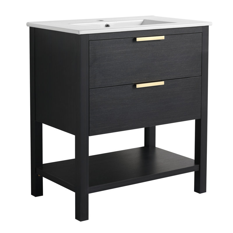 Meuble-lavabo 30 po avec lavabo et 2 tiroirs à fermeture en douceur