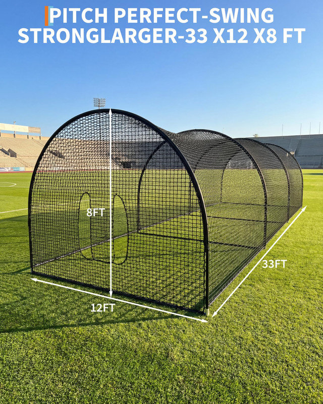 33ft Baseball Batting Cage with Frame – Full Enclosure Net for Backyard Batting, Pitching & Golf Practice