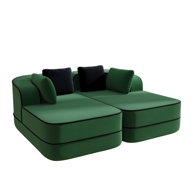 Canapé modulaire 77,2 po Teddy, Vert émeraude