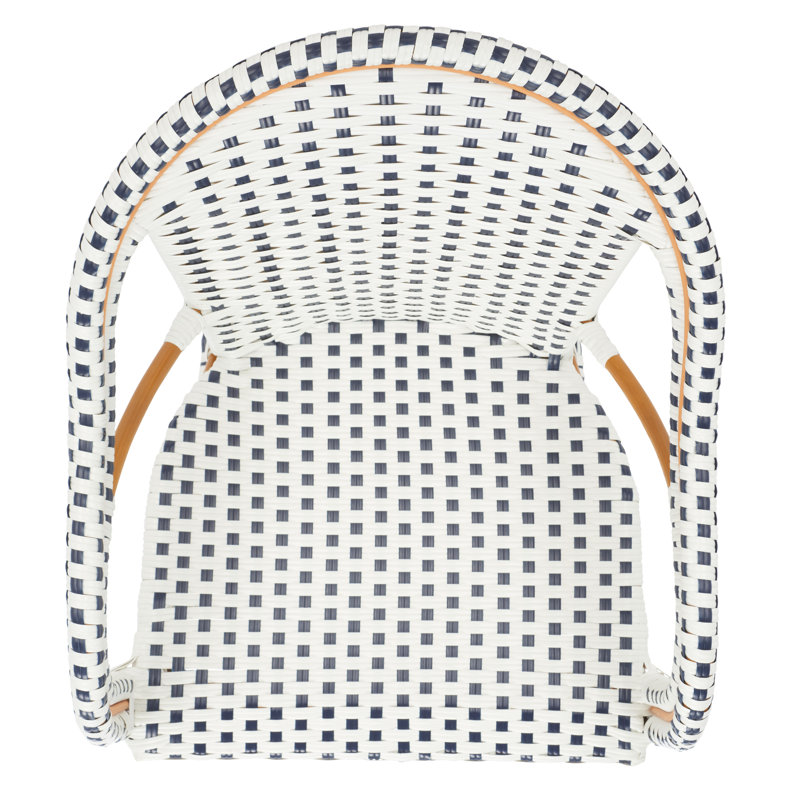 Tabouret de bar Popplewell, Blanc / bleu marine, 25.75" H x 22.5" W x 22.5" D