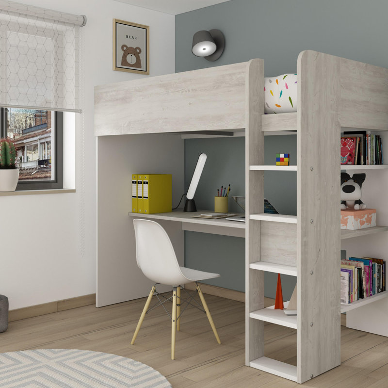 Annabelle European Single (90 x 200cm) Mate's & Captain's High Sleeper Loft Bed Bed with Shelves