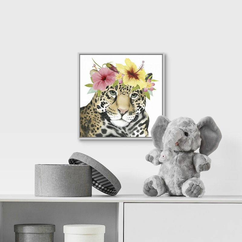 Art de halo tropical vi Shadle, Cadre flottant blanc, H 12 po x l 12 po x P 1,75 po