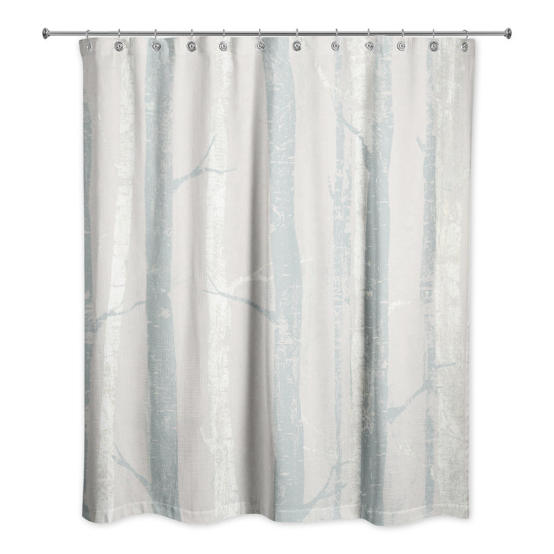Rideau de douche simple Andrae, Bleu