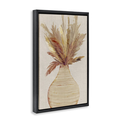 Potted Wheat Reeds Framed Floater Canvas by Susan Jill