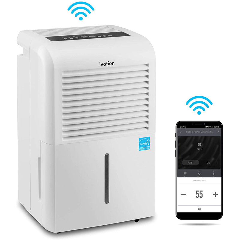 Ivation 50 Pints Console Dehumidifier for Rooms up to 4500 Cubic Feet