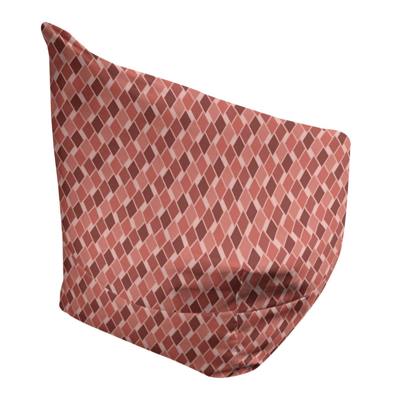 Sac de pois Leffel, H 27 po x l 30 po x P 25 po, Housse de pouf, Brun / rose