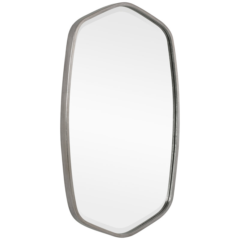 Miroir biseauté Luco, Argent brossé