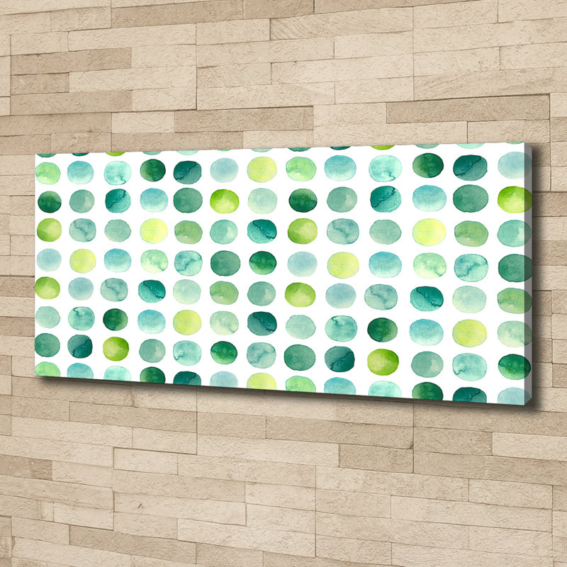 Green Dots - No Frame Print on Canvas