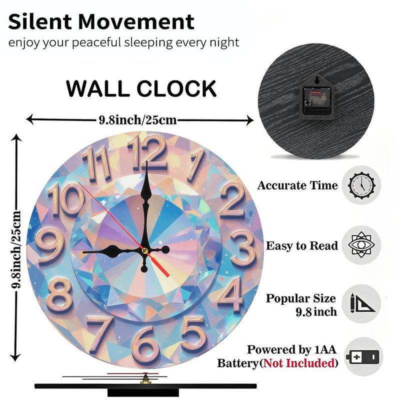 Horloge holographique à losange