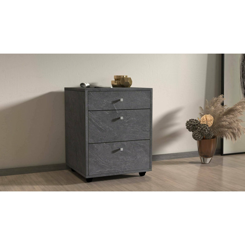 Ddariv 47cm W 3 - Drawer Chest of Drawers, Slate