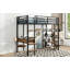Lit mezzanine avec bureau et tablettes, noir-1688054807