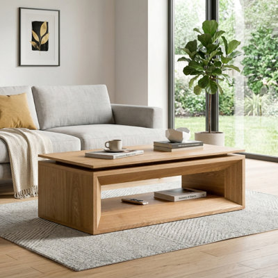 43.3'' Modern Wood Lift-Top Coffee Table With Hidden Storage