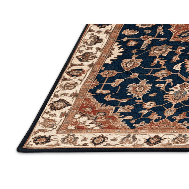 Machine Washable Persian Brown Area Rug, Square 3'