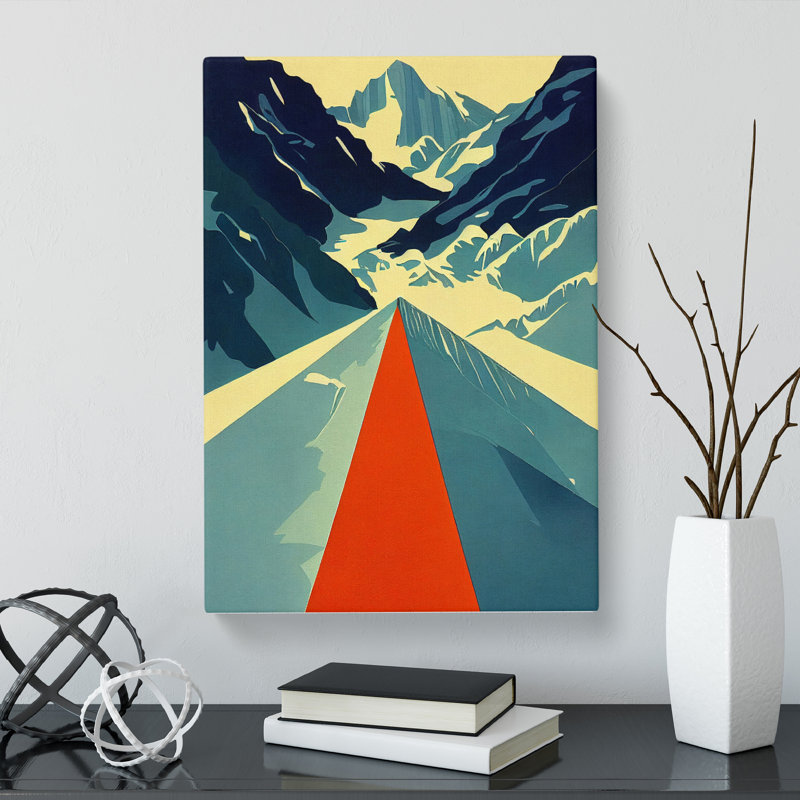 CAN-V0523-1089X Glacier Retro - Wrapped Canvas Print, 50cm H x 35cm W x 3cm D