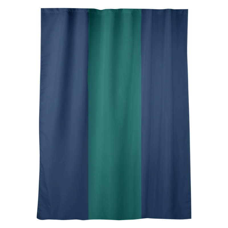 Striped Room Darkening Rod Pocket Single Curtain Panel, Seattle Baseball Blue/Northwest Green/Navy Blue