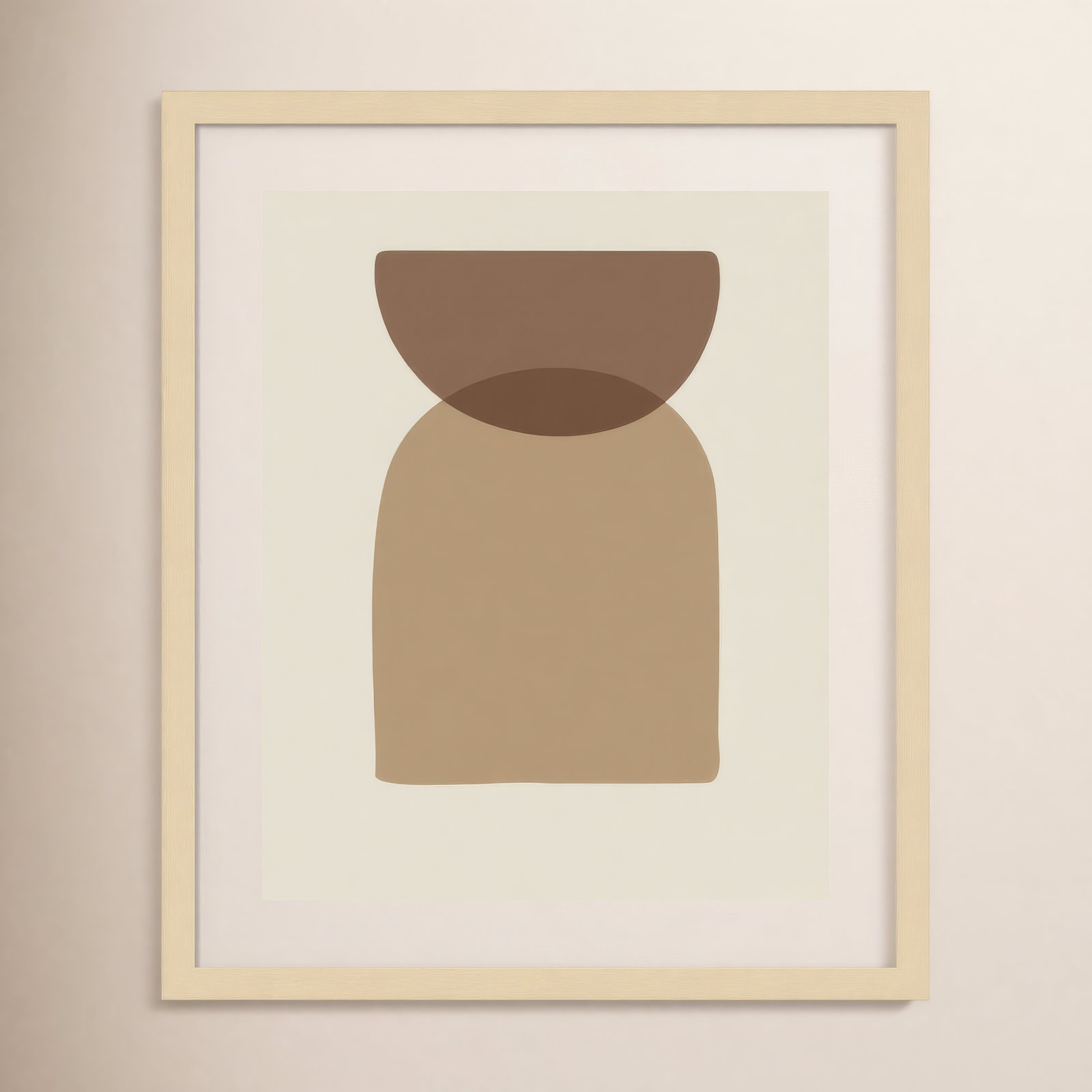 Arch Half Moon Abstract Print, Brown Framed, 25" H x 21" W
