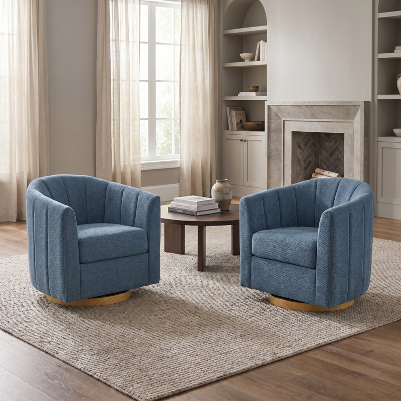 Fauteuil demi-tonneau pivotant, Blue