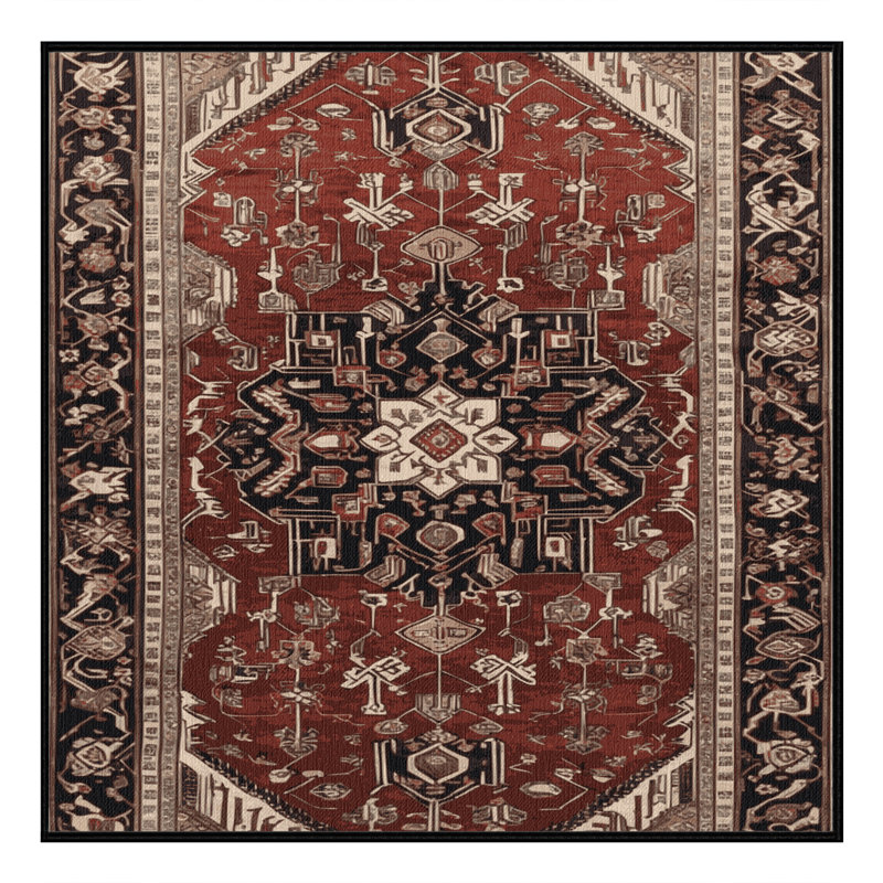 Tapis brun lavable à la machine, Carré 5 pi