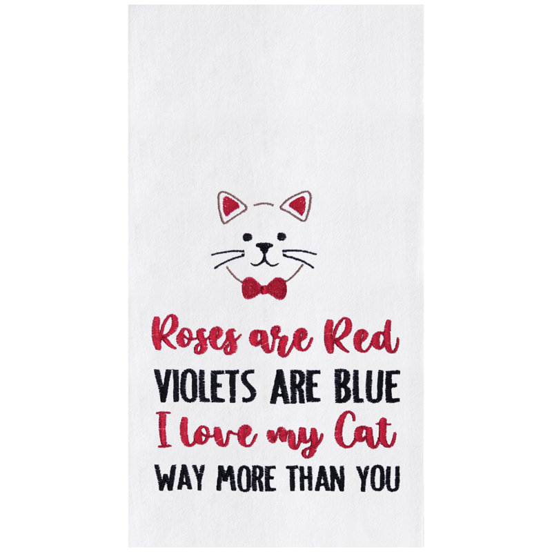 I Love My Cat Towel, Red/Black/White I Love My Cat