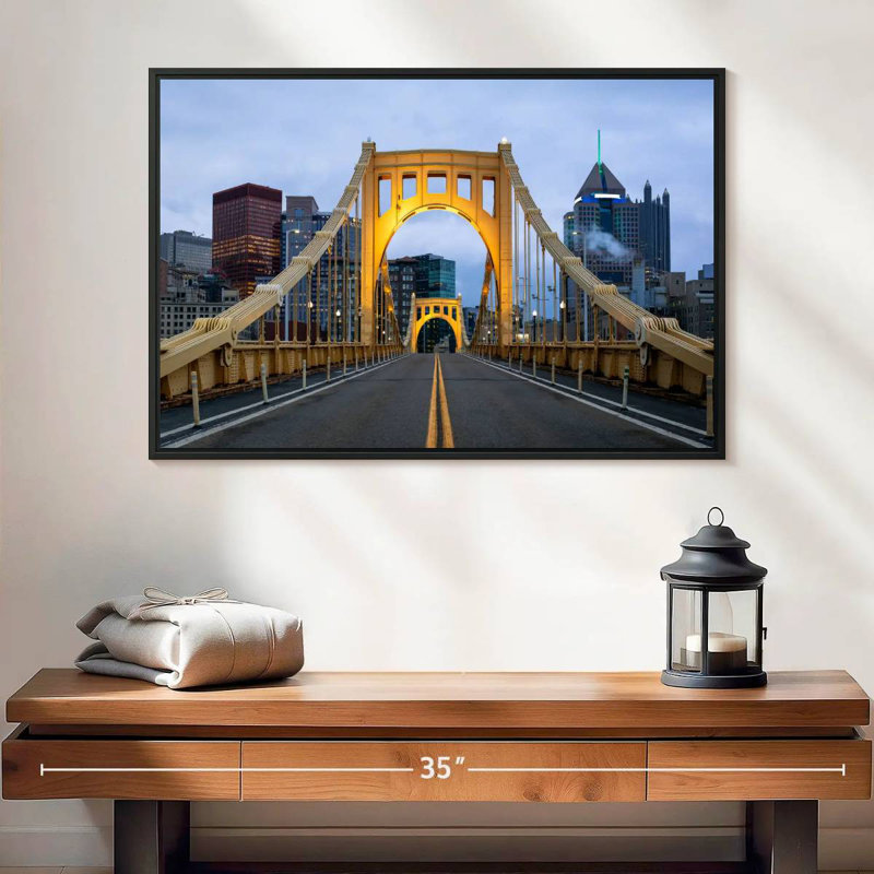 Pont Roberto Clemente, 25 po x 17 po, Cadre flottant noir