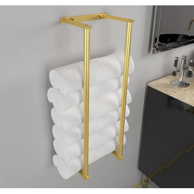 Stainless Steel Wall Mounted Bathroom Towel Rack With Storage Shelves - Space Saving Organizer For Towels And Bath Accessories