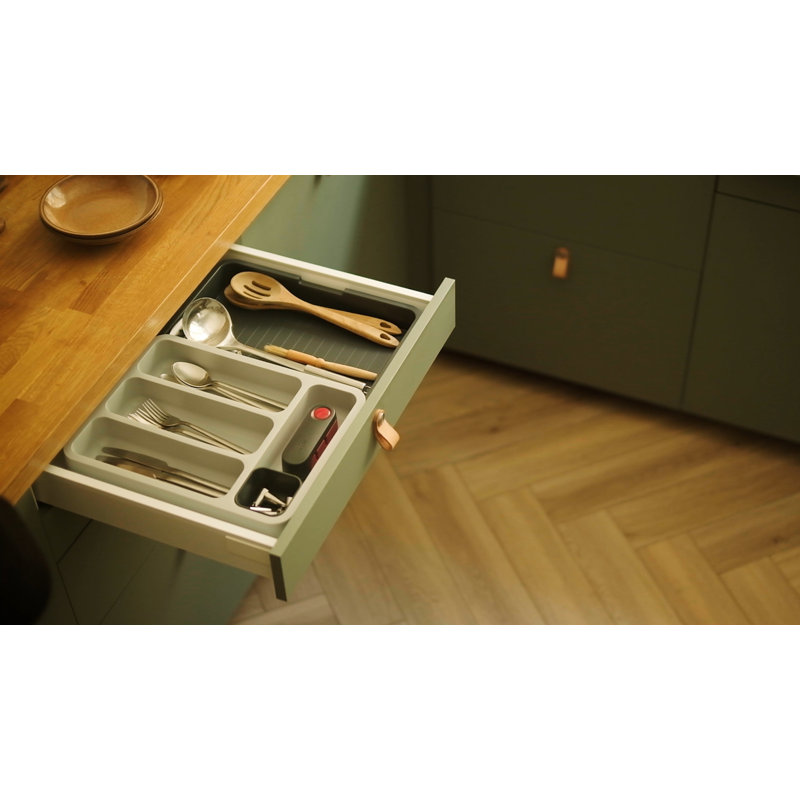 Joseph Joseph DrawerStore Expandable Silverware Tray, Grey / Grey