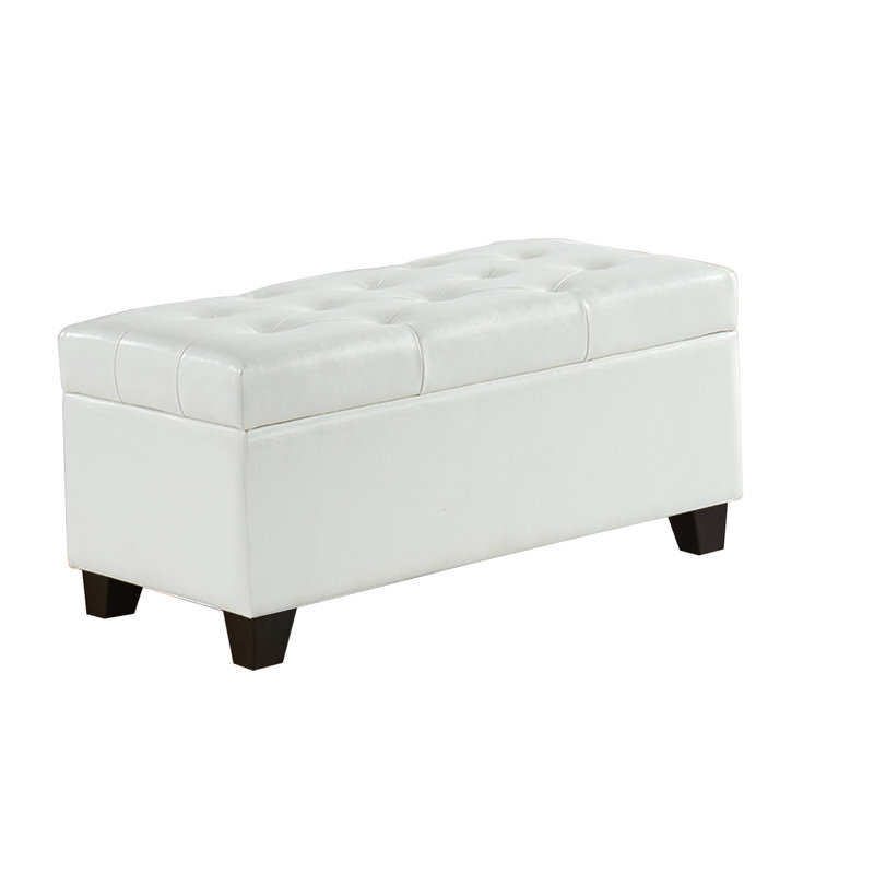 Banc de rangement rembourré Defazio, Blanc